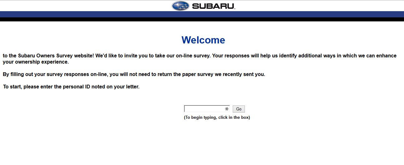 www.Survey.subaru.com - Win Validation Code - Subaru Survey